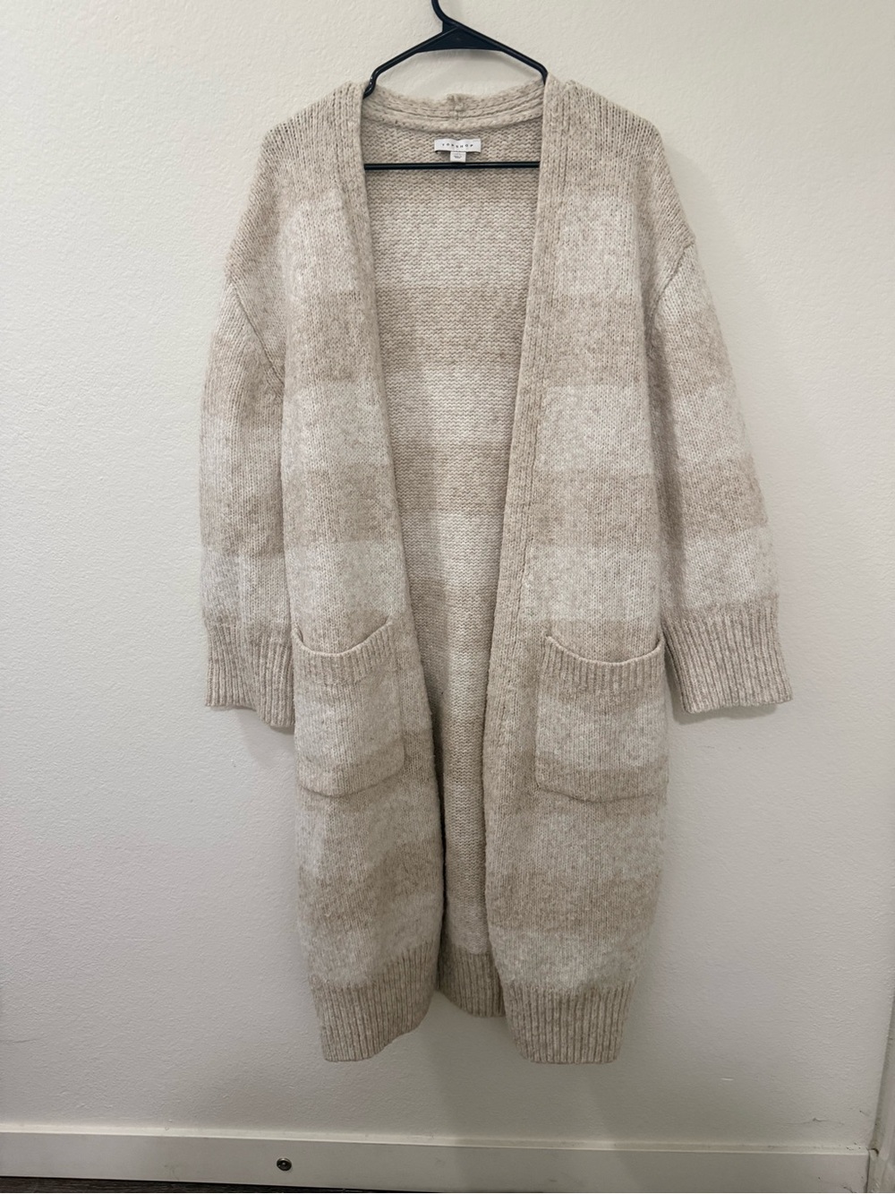 Topshop Block Stripe Maxi Cardigan